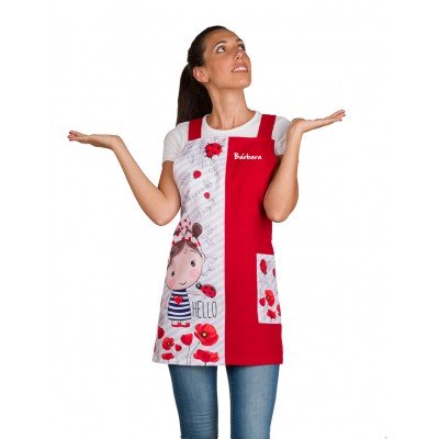 Tablier Chasuble Coquelicots