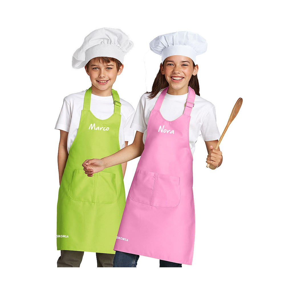 Tablier et toque enfant de cuisine petit chef personnalisés au prénom -  VETEMENTS/Tabliers de cuisine personnalisés - mapetitefa